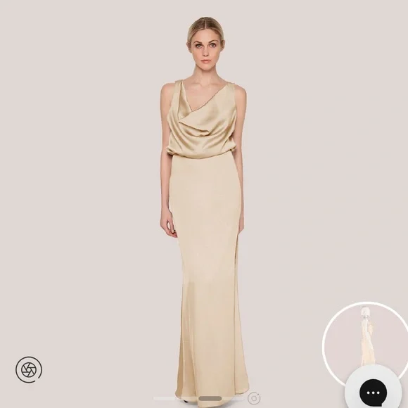fame and partners gold dress New Free People Fame & Partners Gold Rosabel Maxi Dress Sz 12